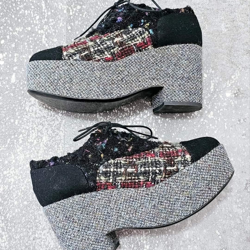Women's Black and Gray Platform Shoes